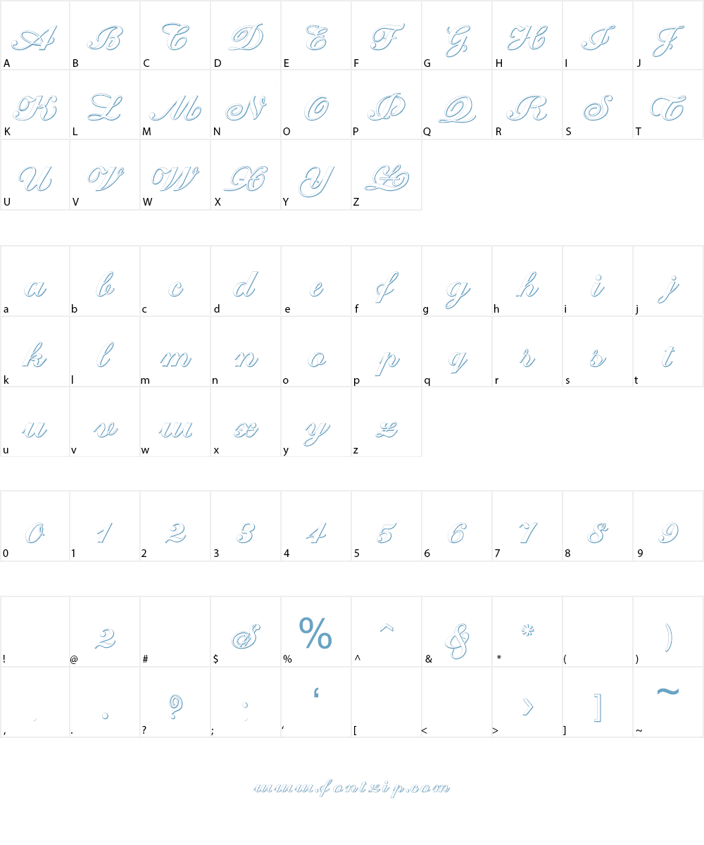 Cantate Beveled Font Character